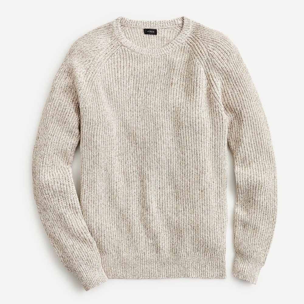 NWT J. Crew Marled Cotton Crew Neck Sweater